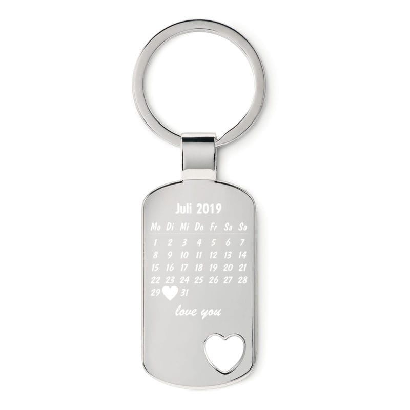 DogTag-Herz - "Volim te" & Kalender mit Wunschdatum