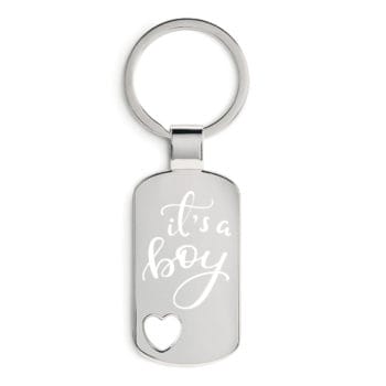 Schlüsselanhänger DogTag Herz zur Geburt its a boy