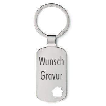 Schlüsselanhänger DogTag Haus mit Wunschgravur